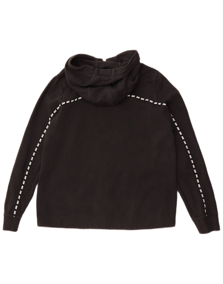 Nike Womens Graphic Zip Hoodie Sweater UK 14 Mittelschwarze Baumwolle
