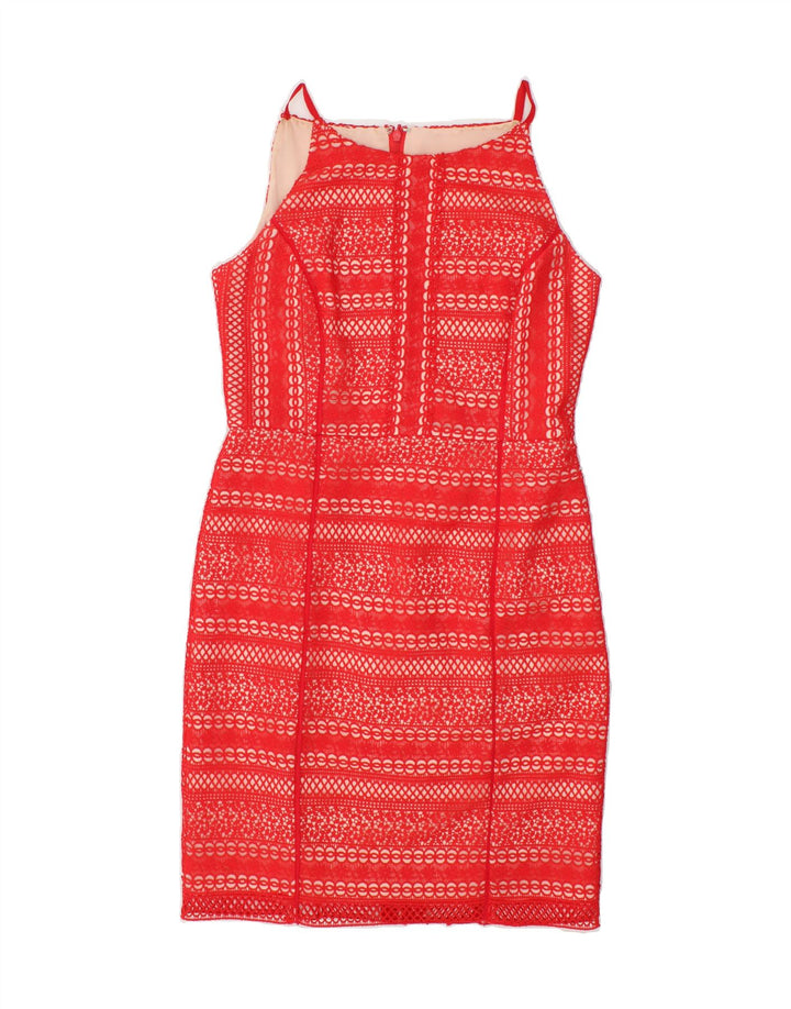 MONSOON Womens Sleeveless Basic Dress UK 12 Medium Red Floral Polyester Vintage Monsoon and Second-Hand Monsoon from Messina Hembry 