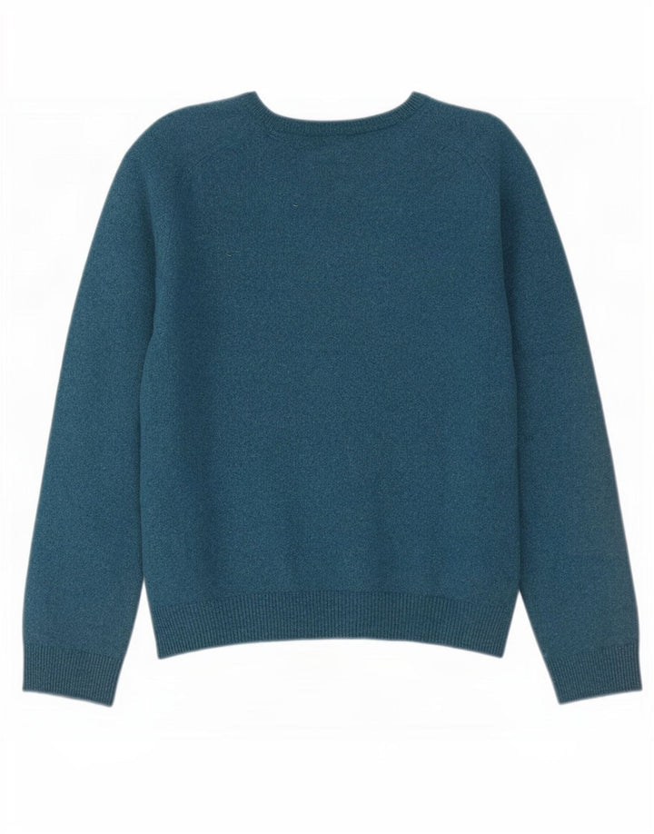 Marks & Spencer Damen-Pullover mit V-Ausschnitt, Gr. 18, XL, blaue Lammwolle
