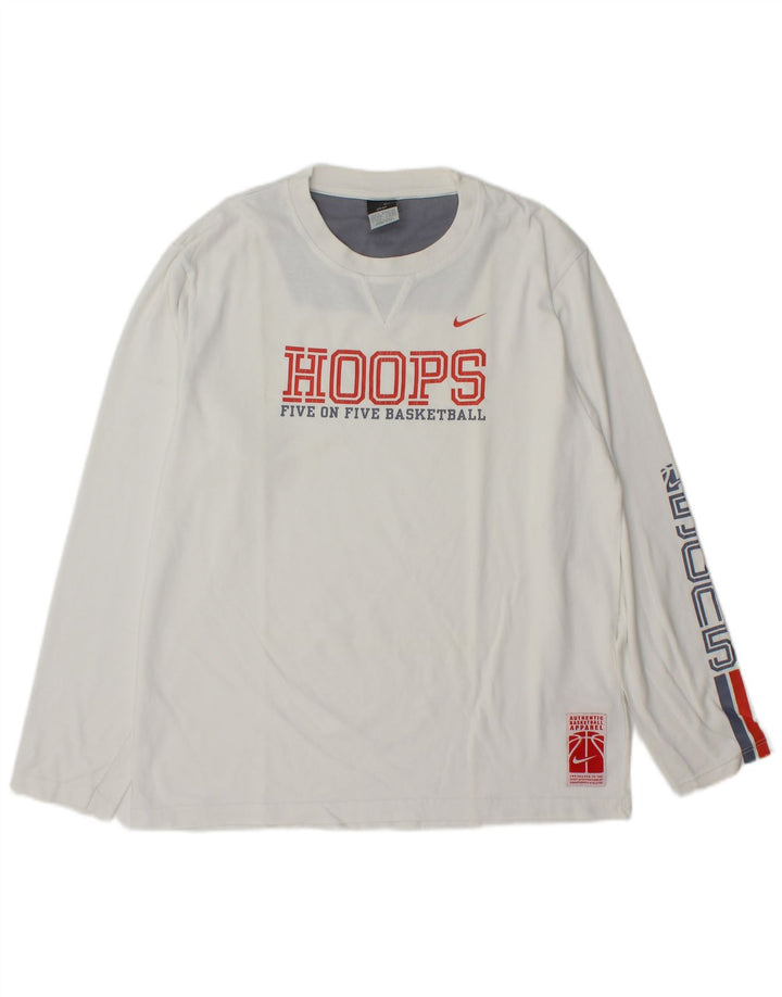 Nike Herren Graphic Top Langarm UK 39/41 Mittelweiße Baumwolle