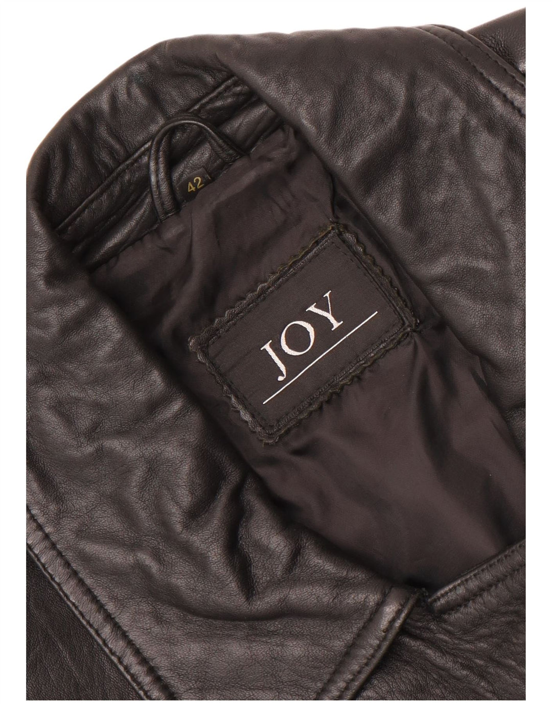 Joy Damen Übergroße Lederjacke IT 42 Medium Schwarz