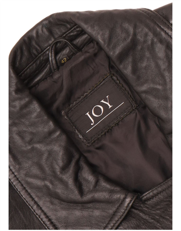 Joy Damen Übergroße Lederjacke IT 42 Medium Schwarz