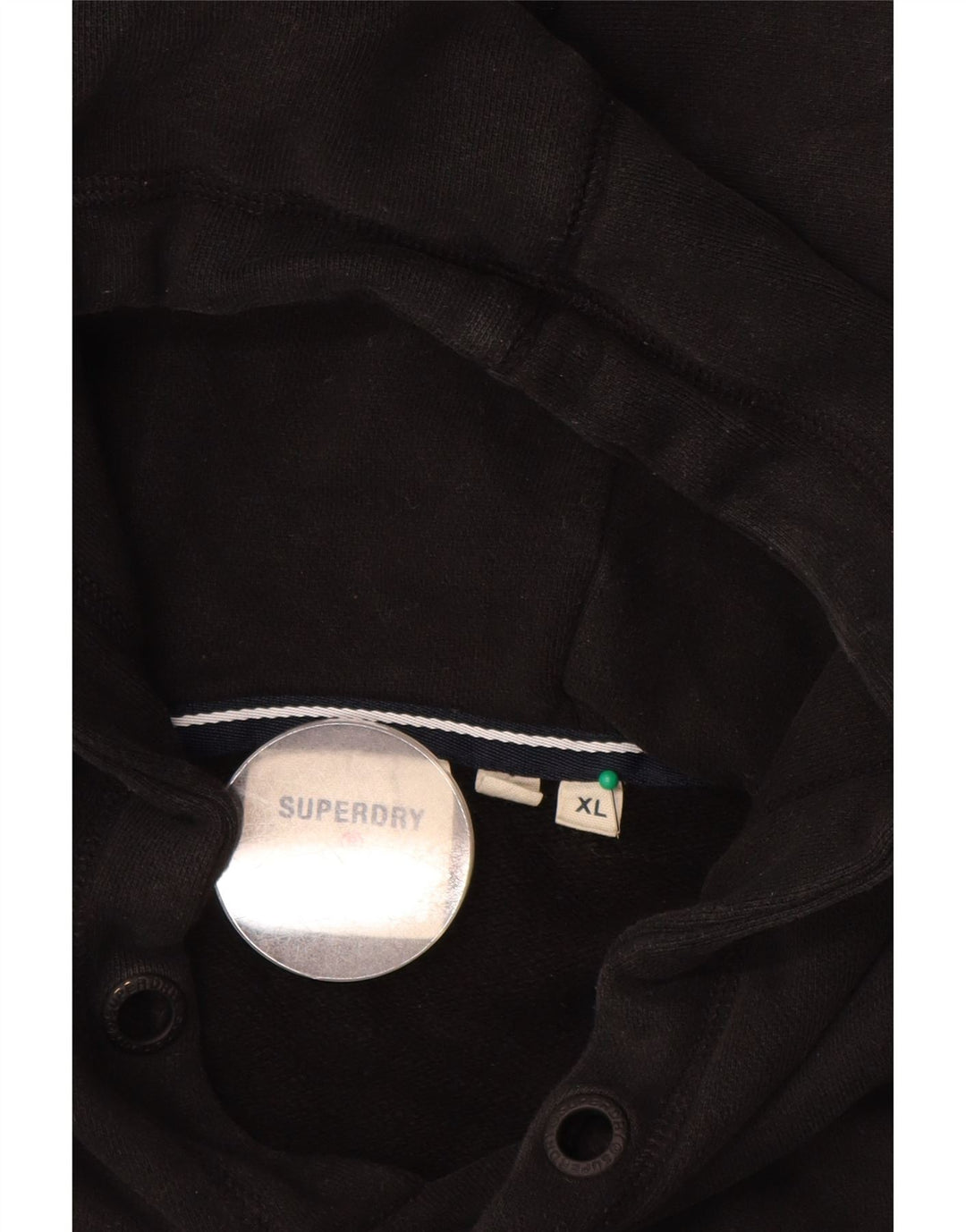 SUPERDRY Herren Kapuzenpullover XL aus schwarzer Baumwolle