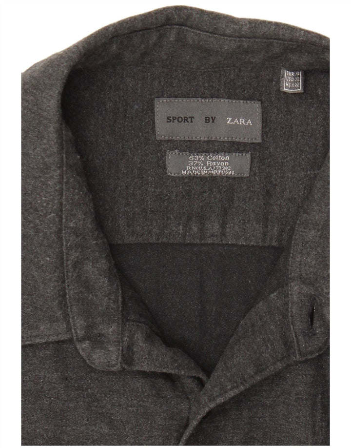 ZARA Mens Shirt XL Grey Cotton