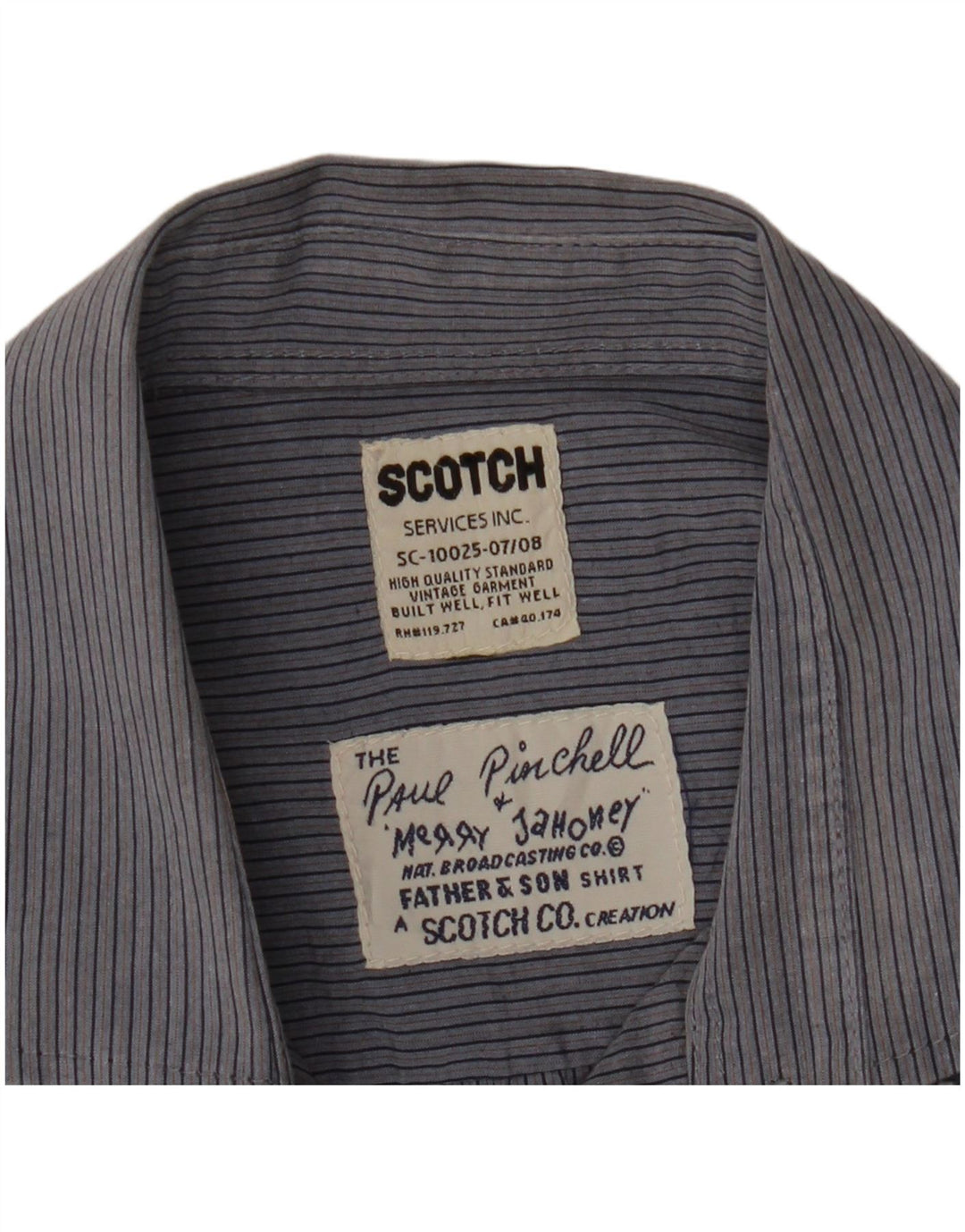 SCOTCH & SODA Herrenhemd Mittelblauer Nadelstreifen