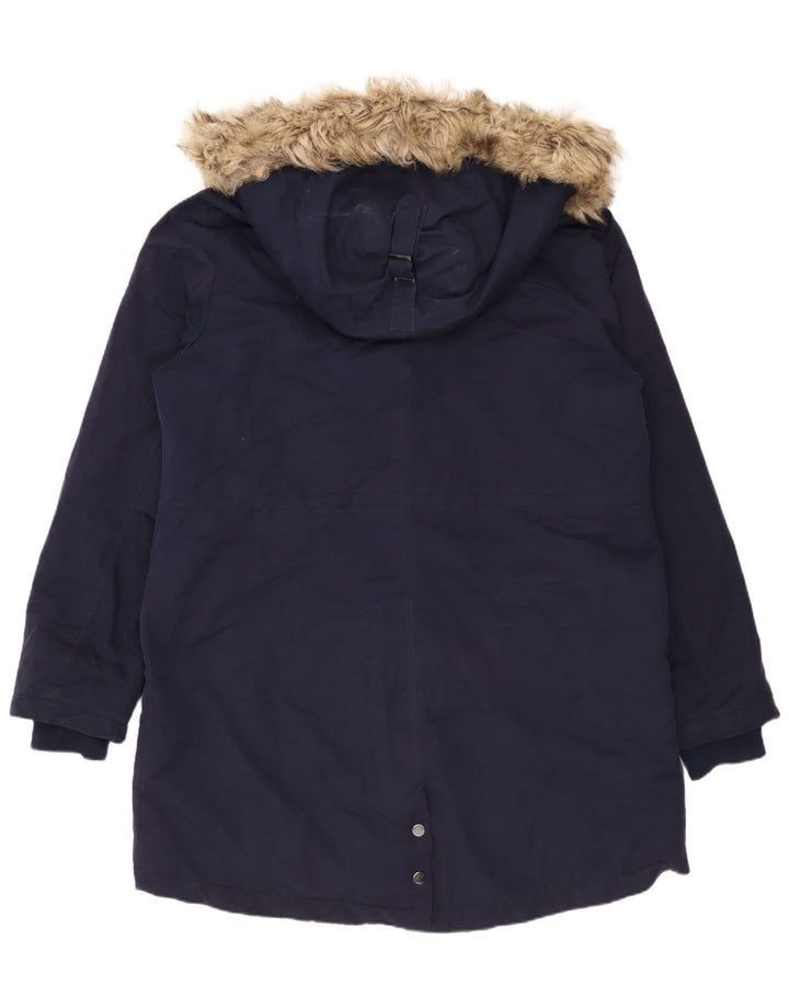 Marks & Spencer Damen-Parka in Übergröße mit Kapuze, Gr. 14, Marineblau
