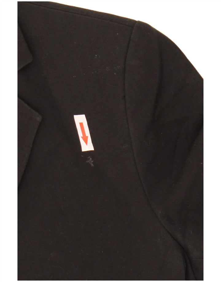 Zara Damen 1-Knopf-Blazerjacke UK 12 Mittelschwarz