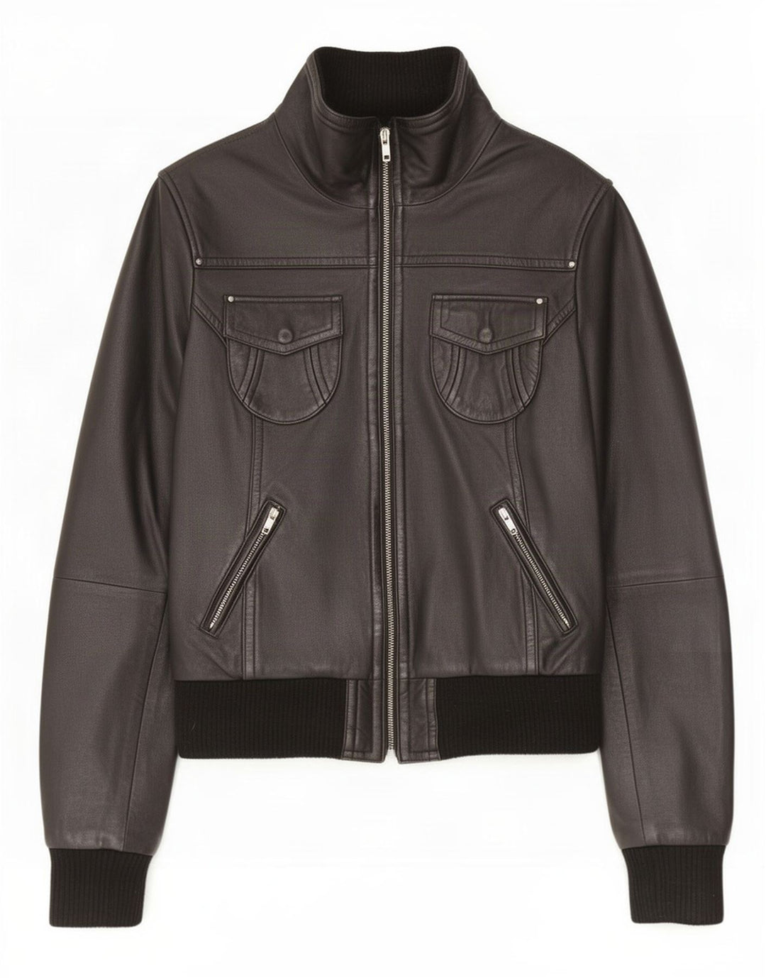 Carrie Hoxton Damen Lederjacke UK 14 Medium Schwarz