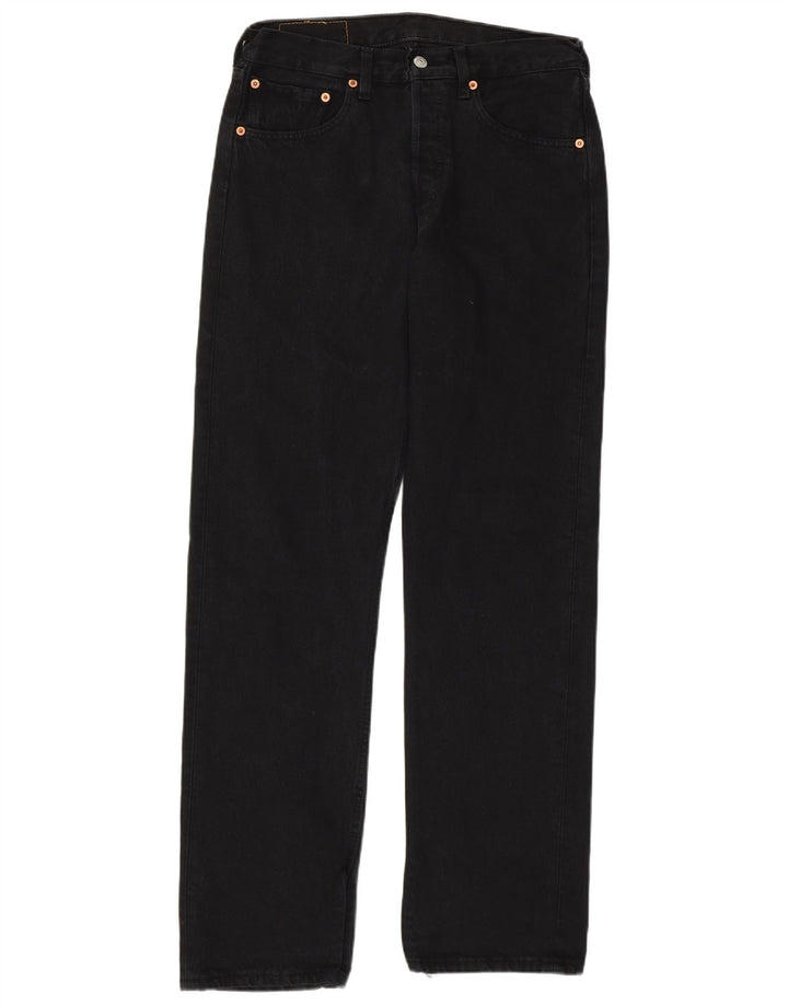 Levi's Herren 501 Straight Jeans W31 L32 Schwarze Baumwolle