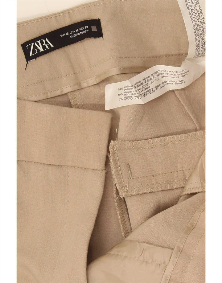 Gerade Anzughose für Damen von Zara, mittelgroß, W28, L27, Beige, Polyester