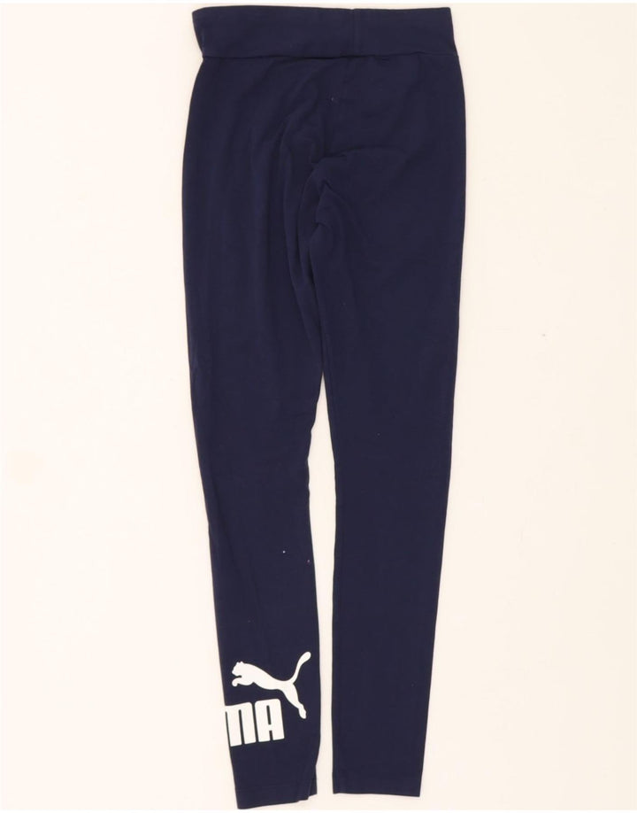 PUMA Womens Graphic Leggings UK 8 Small Navy Blue Vintage Puma and Second-Hand Puma from Messina Hembry 