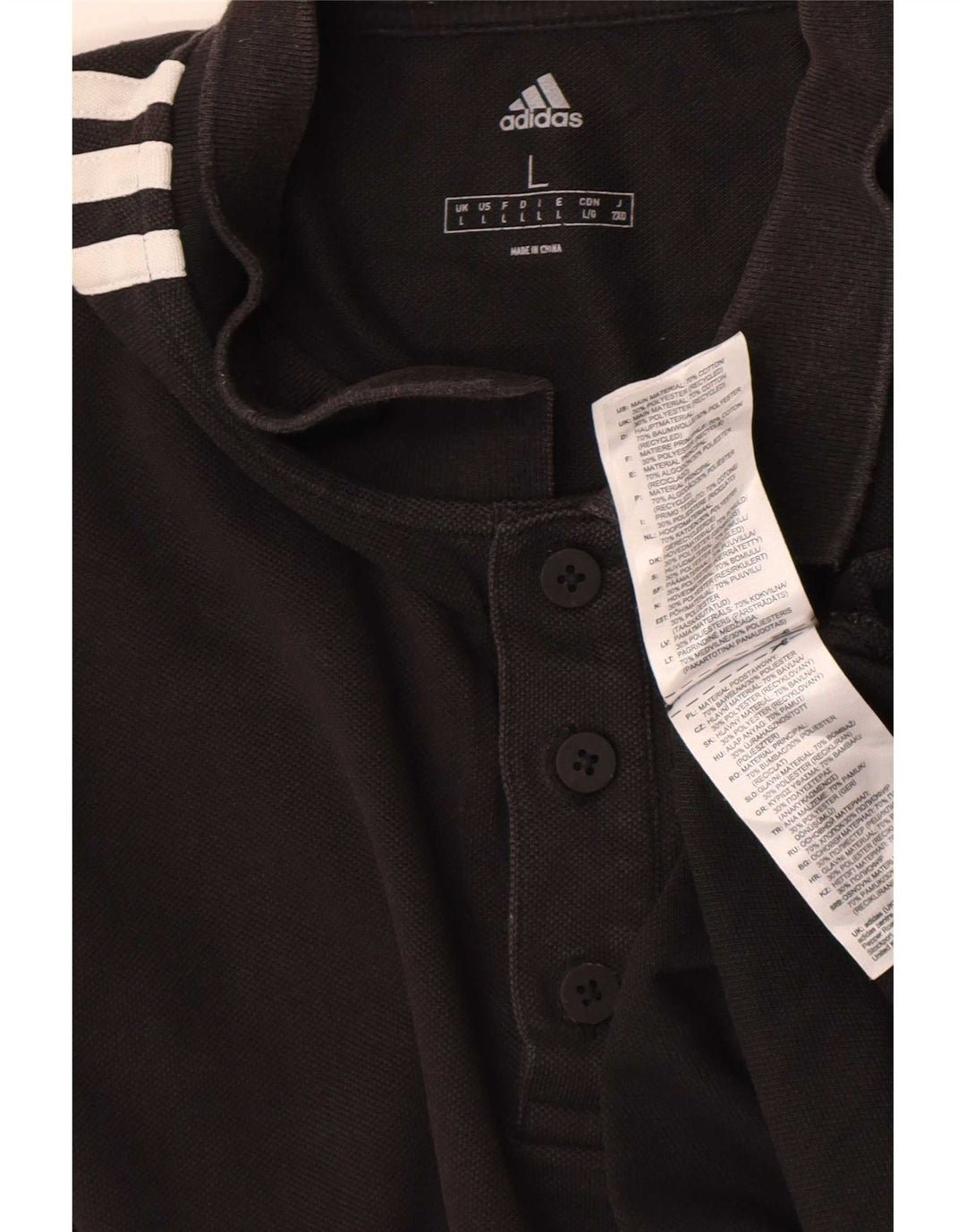 Adidas Herren Poloshirt Große schwarze Baumwolle