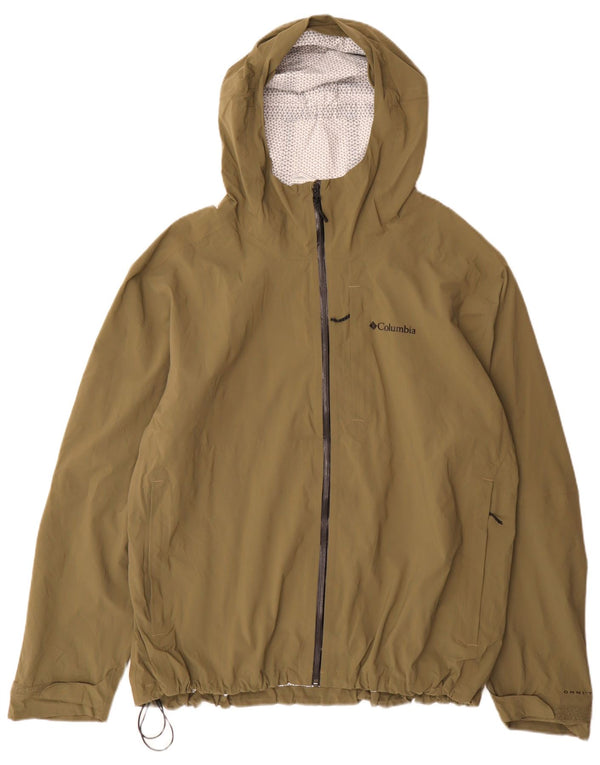 Columbia Herren-Regenjacke mit Kapuze, UK 44 2XL, grünes Nylon, Sport