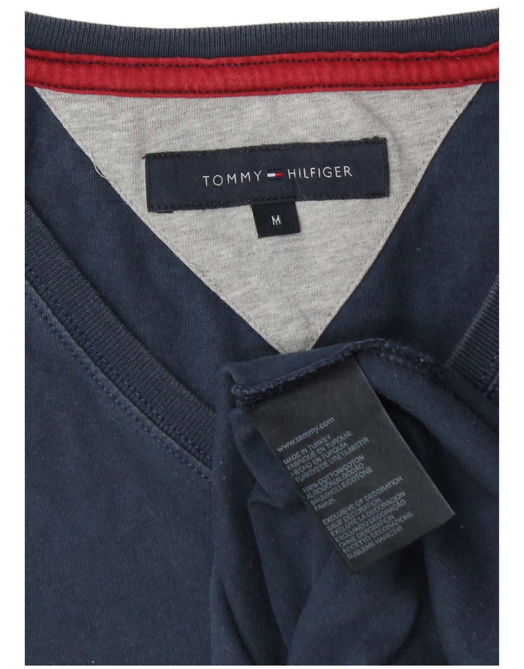 TOMMY HILFIGER Herren-Oberteil, langärmelig, mittelmarineblaue Baumwolle