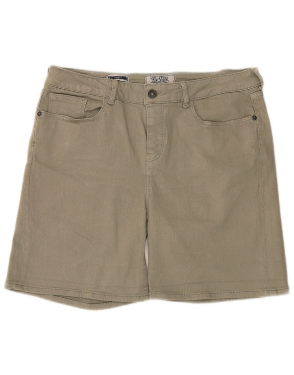 Fat Face Damen Denim-Shorts UK 12 Medium W32 Khaki Baumwolle