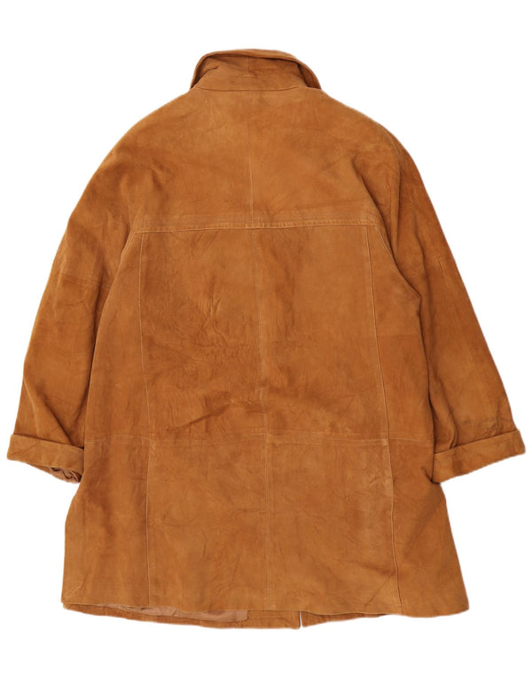 Forester Damen Übergroßer Mantel IT 48 XL Braunes Leder