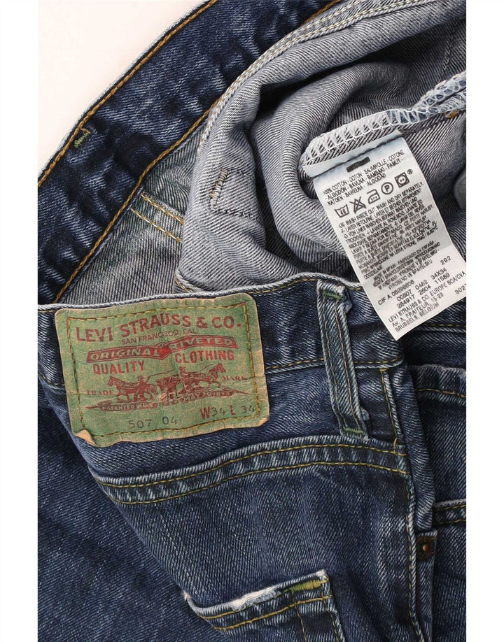 Levi's Herren 507 Bootcut Jeans W34 L34 Blaue Baumwolle