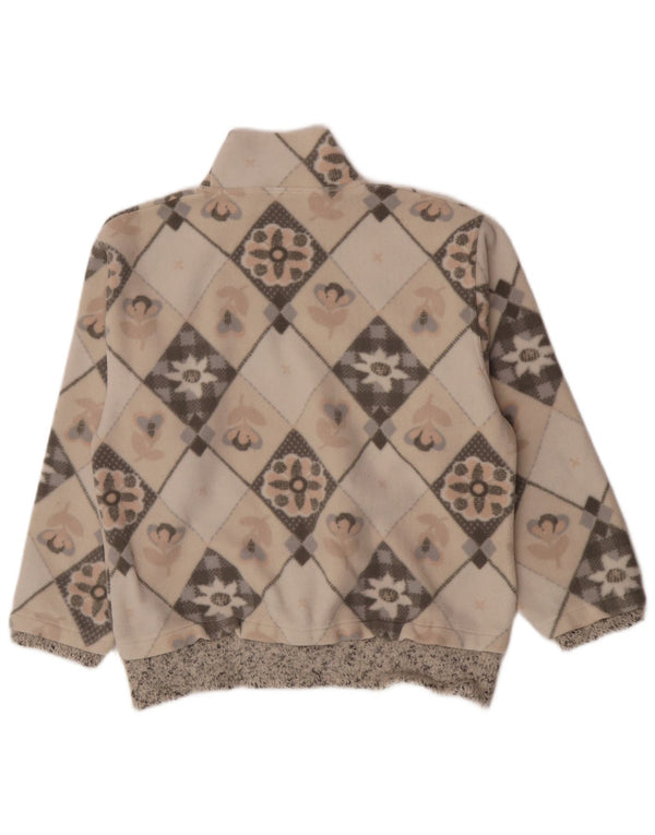 American Place Damen-Fleecepullover UK 14 Medium Beige Floral Polyester