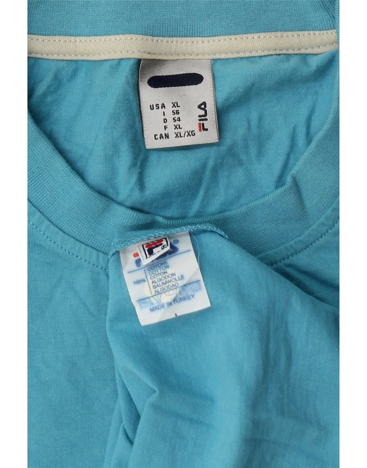 FILA Herren T-Shirt Top XL Blau Baumwolle