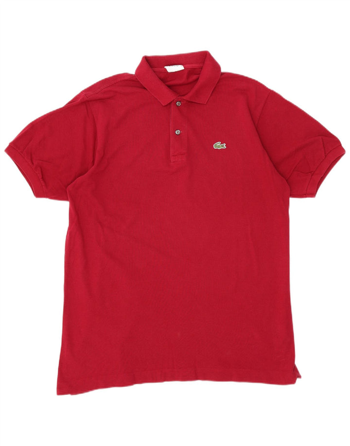 Lacoste Herren-Poloshirt, Größe 5, groß, burgunderrote Baumwolle