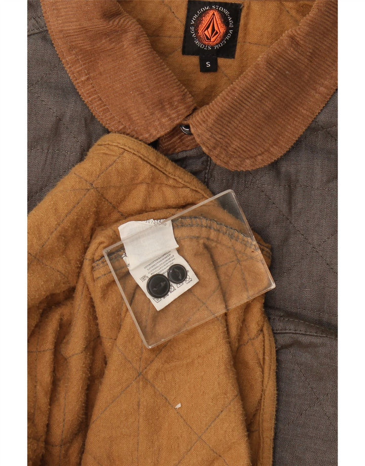 Volcom Herren Steppweste UK 36 Small Khaki Baumwolle