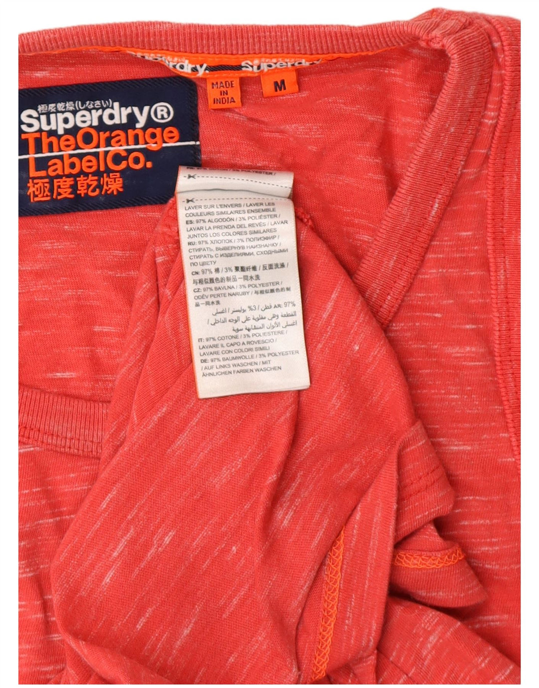 SUPERDRY Herren-Trägershirt aus mittelrot gesprenkelter Baumwolle