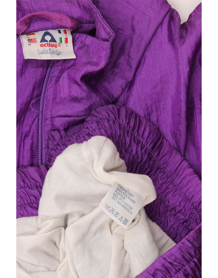 Active Herren-Trainingsanzug mit lockerer Passform, mittelviolettes Colourblock-Polyamid