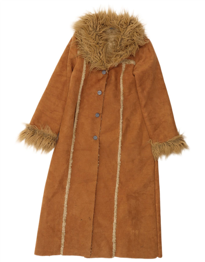 Dunnes Damen Sherpa-Mantel UK 8 Small Beige