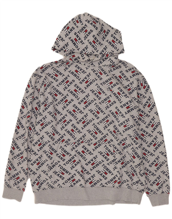TOMMY HILFIGER Herren Graphic Hoodie Pullover Große graue Baumwolle