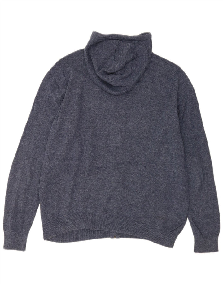 Marks & Spencer Herren-Cardigan mit Kapuze, mittelblaue Baumwolle