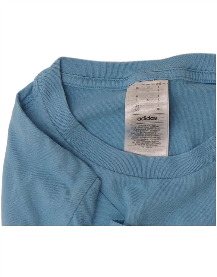 Adidas Herren T-Shirt Top Large Blau Baumwolle