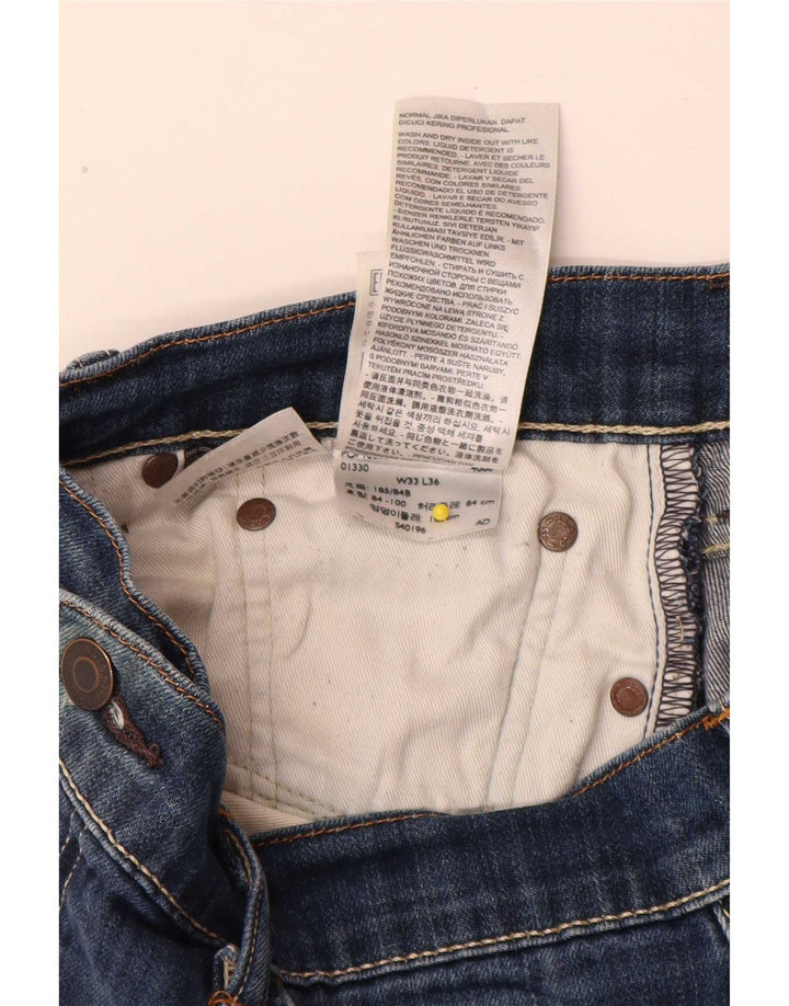 Levi's Herren 504 Straight Jeans W34 L36 Blaue Baumwolle