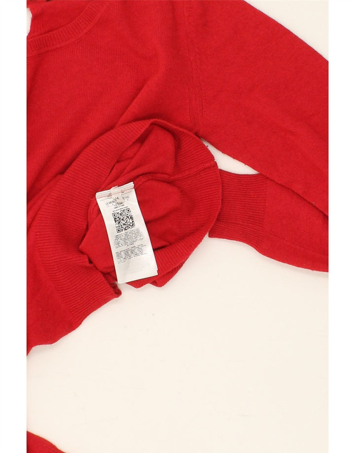 GUESS Womens Boat Neck Jumper Sweater UK 8 Small  Red Viscose Vintage Guess and Second-Hand Guess from Messina Hembry 