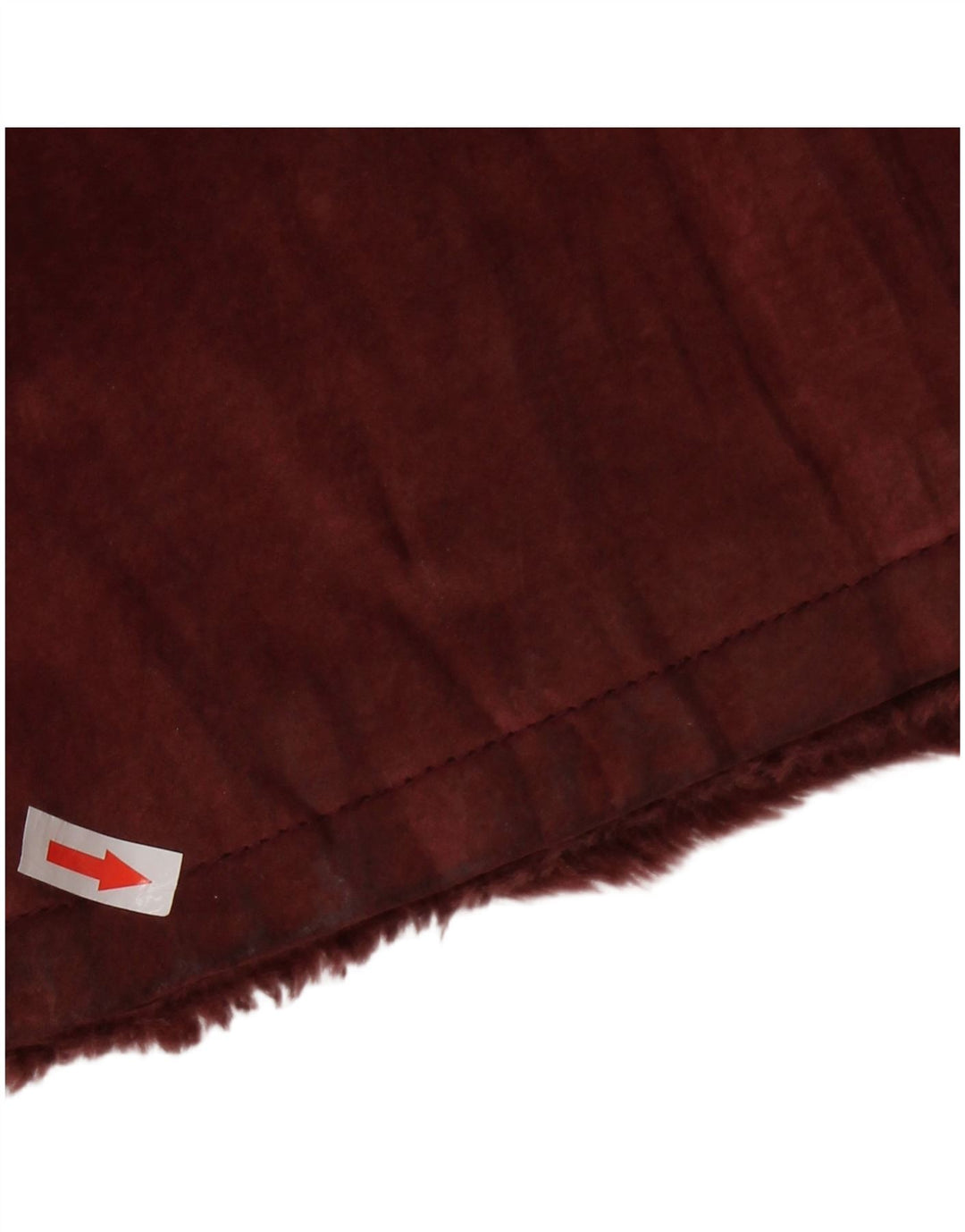 VINTAGE Damen Sherpa Wildlederjacke UK 14 Medium Burgunder Leder