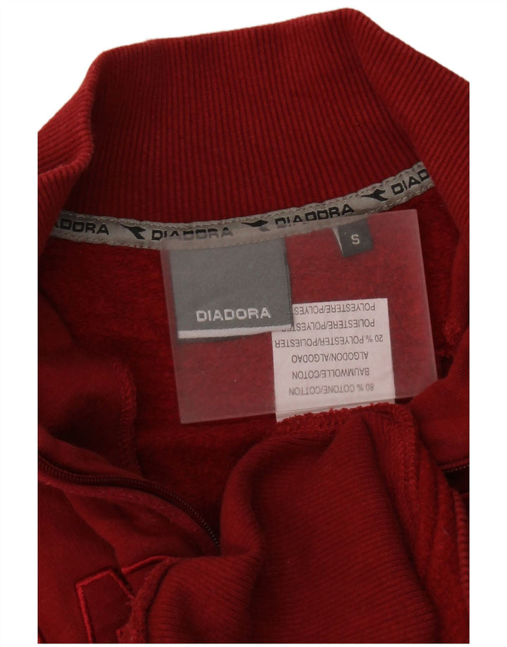 Diadora Damen-Sweatshirt in Übergröße mit Grafik und Reißverschluss am Hals, Gr. 10, Größe S, Rot