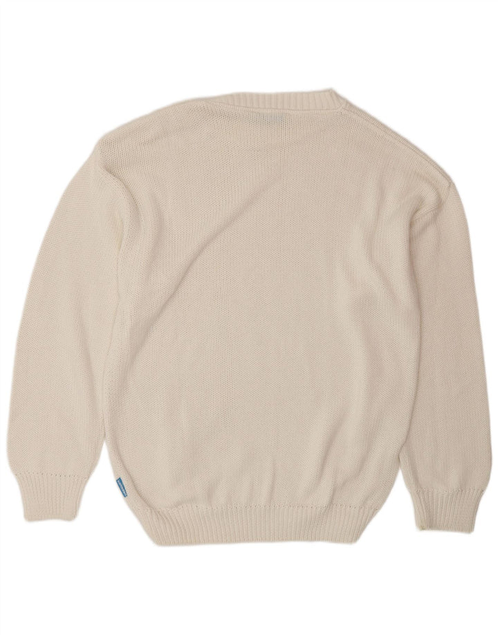 Carrera Herren-Pullover mit Rundhalsausschnitt, XL, weiße Baumwolle