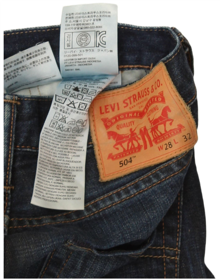 Levi's Herren 504 Straight Jeans W28 L32 Marineblau Baumwolle