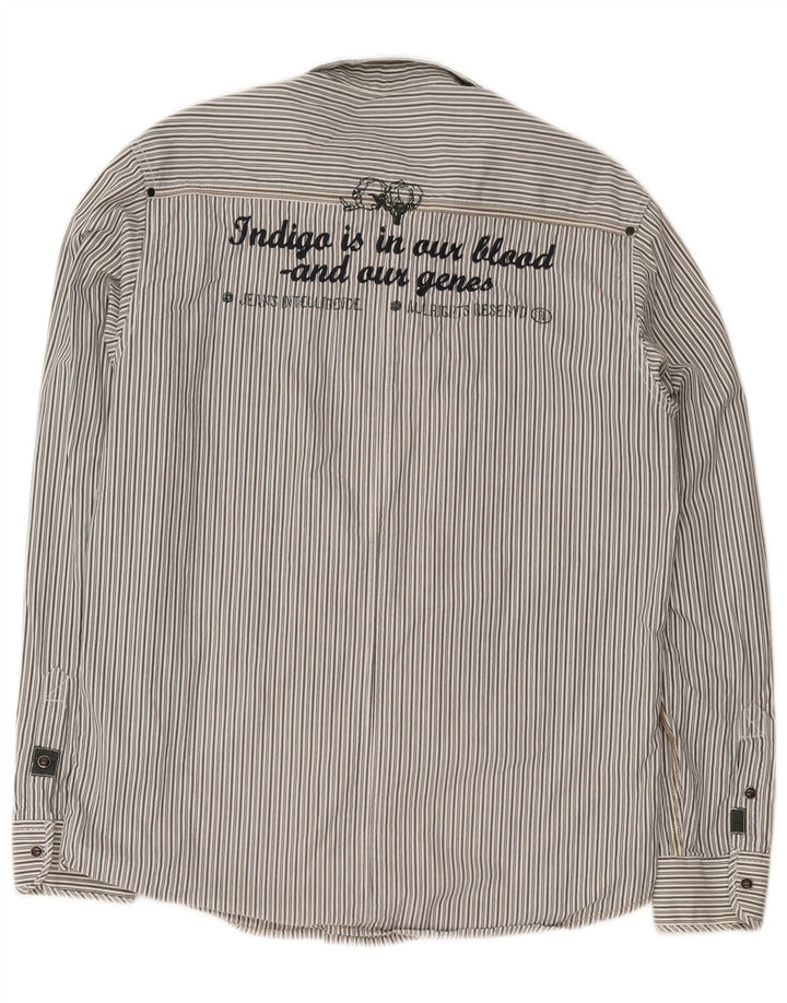 Jack & Jones Herren-Grafikhemd, groß, grau gestreift, Baumwolle