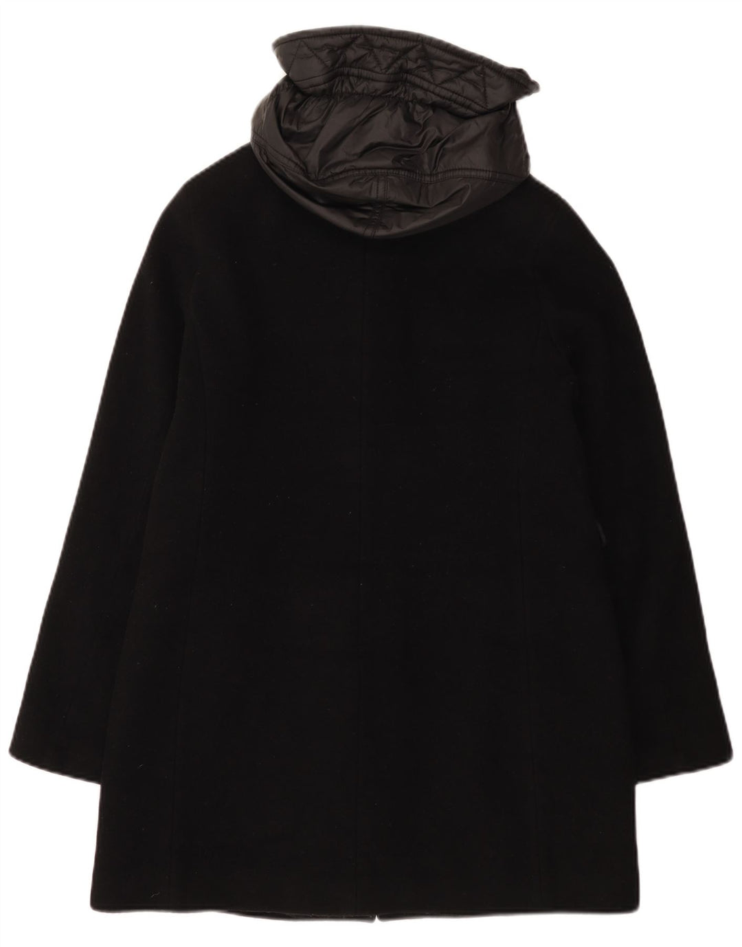 Fay Womens Toggle Hooded Windbreaker Coat UK 14 Große schwarze Wolle