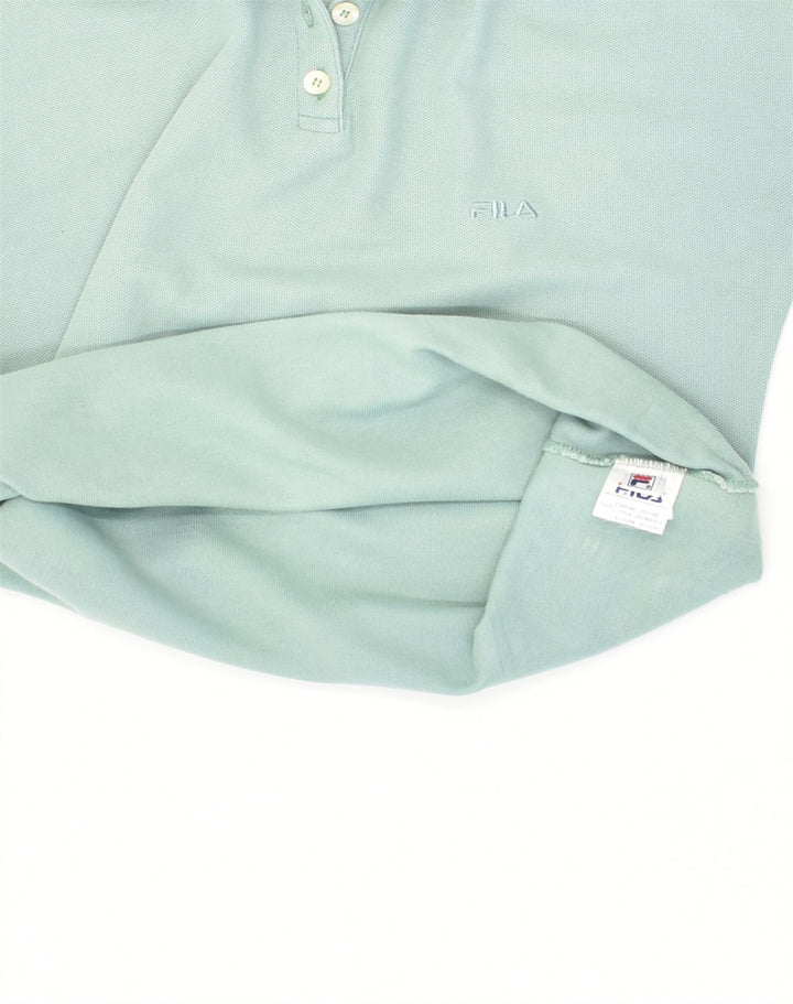 FILA Womens Sleeveless Polo Shirt IT 42 Medium Green Cotton | Vintage Fila | Thrift | Second-Hand Fila | Used Clothing | Messina Hembry 