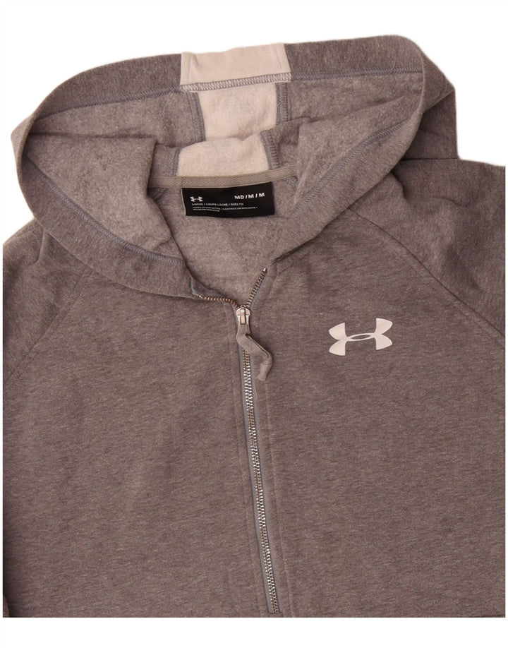 UNDER ARMOUR Herren-Kapuzenpullover mit grafischem Reißverschluss und mittelgrauem Farbblockmuster