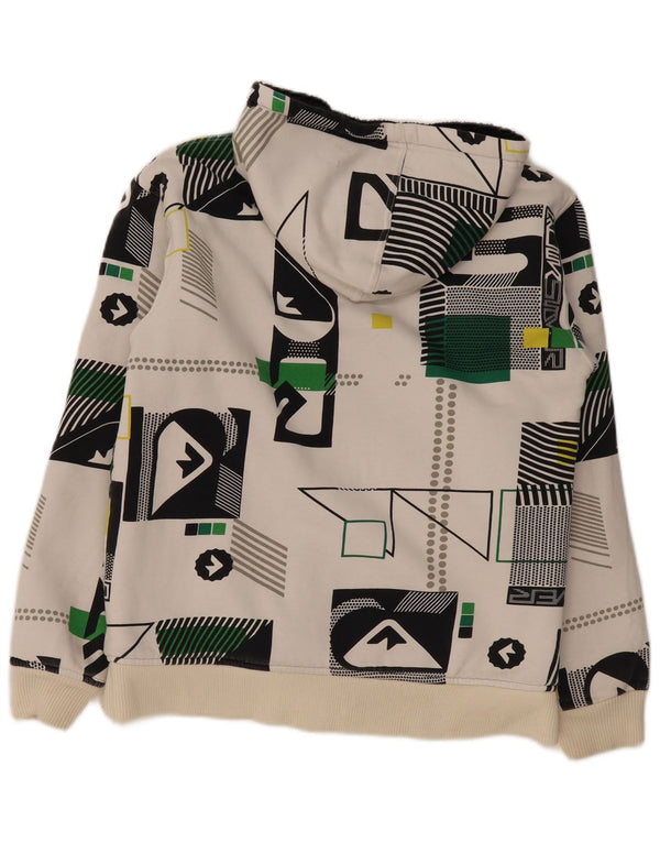 Quiksilver Jungen-Kapuzenpullover mit grafischem Reißverschluss, 15–16 Jahre, weiß, geometrisch