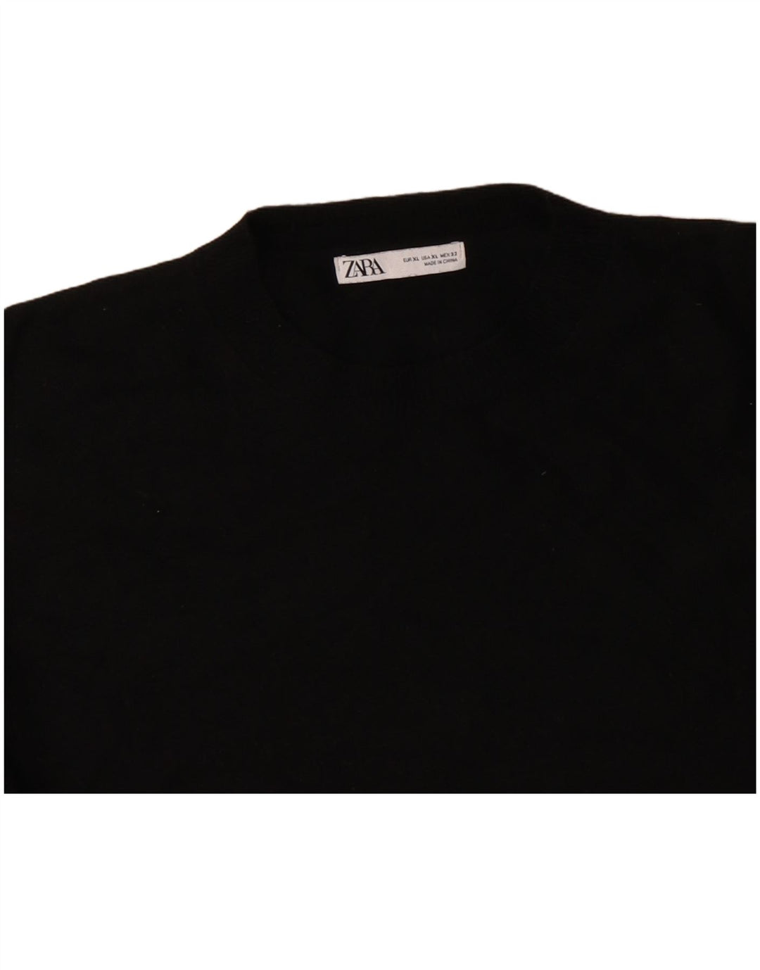 ZARA Damen-Pullover, übergroß, Rundhalsausschnitt, Gr. 18, XL, schwarze Wolle