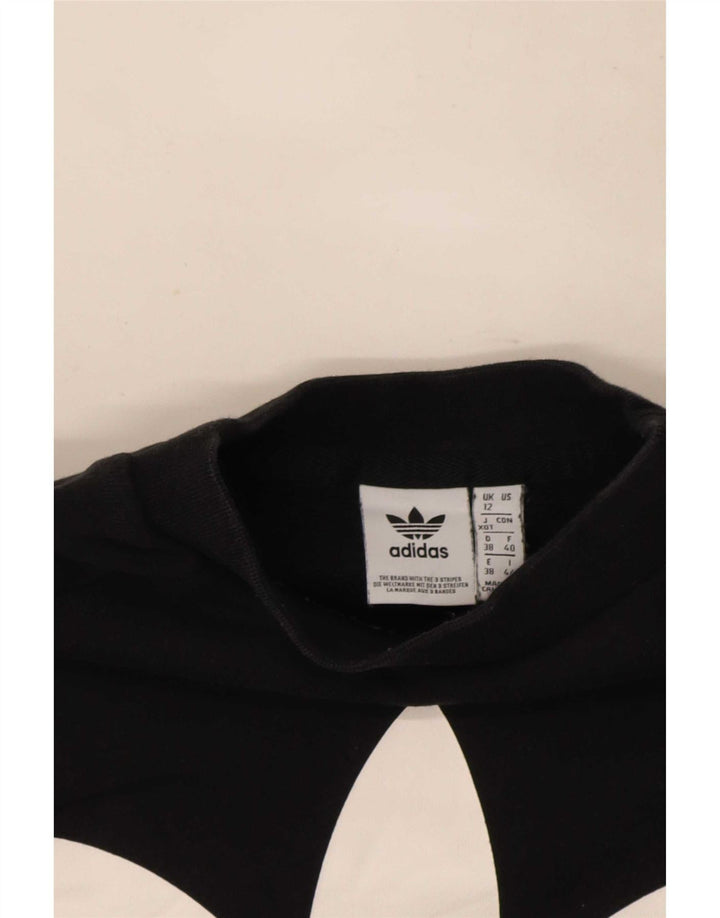 Adidas Damen Graphic Sweatshirt Pullover UK 12 Medium Schwarz