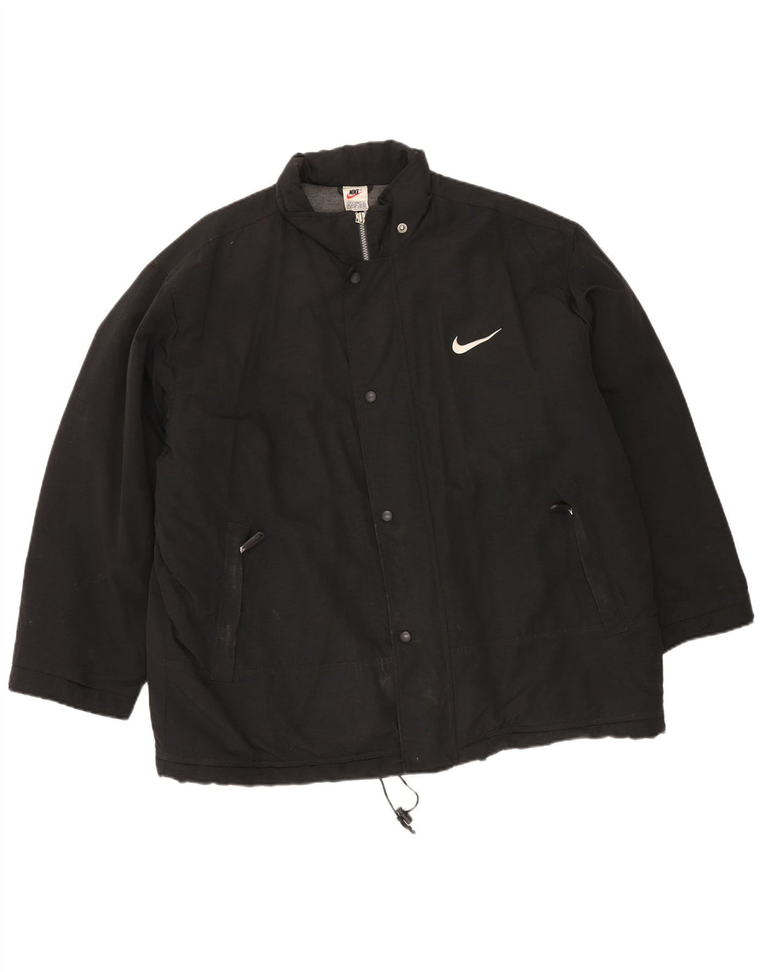 Nike Herren Windjacke UK 42/44 Großes schwarzes Nylon