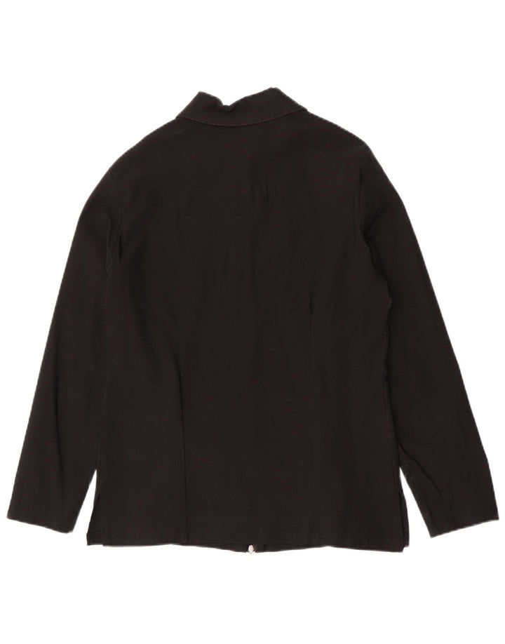 Vintage Damen Blousonjacke UK 14 Mittelschwarze Viskose