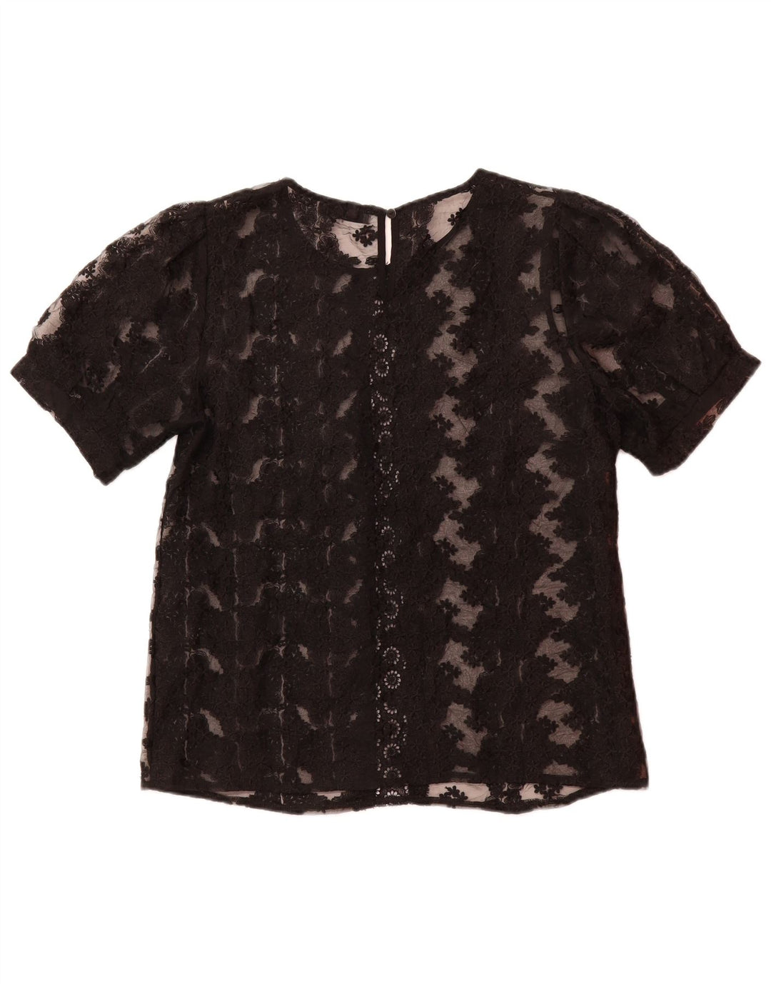 DADA Womens Blouse Top UK 14 Large Black Floral
