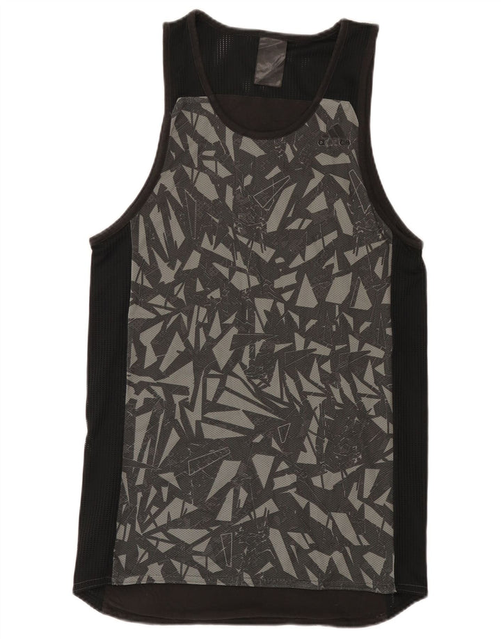 Adidas Herren Weste Top Small Schwarz Geometrisch Baumwolle