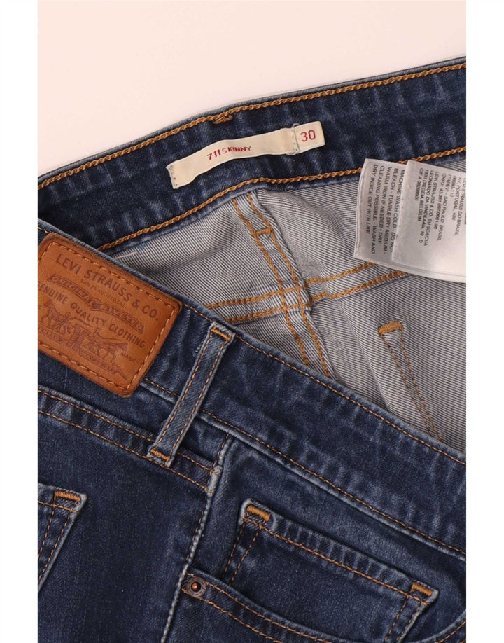 Levi's Damen 711 Skinny Jeans W30 L29 Blaue Baumwolle