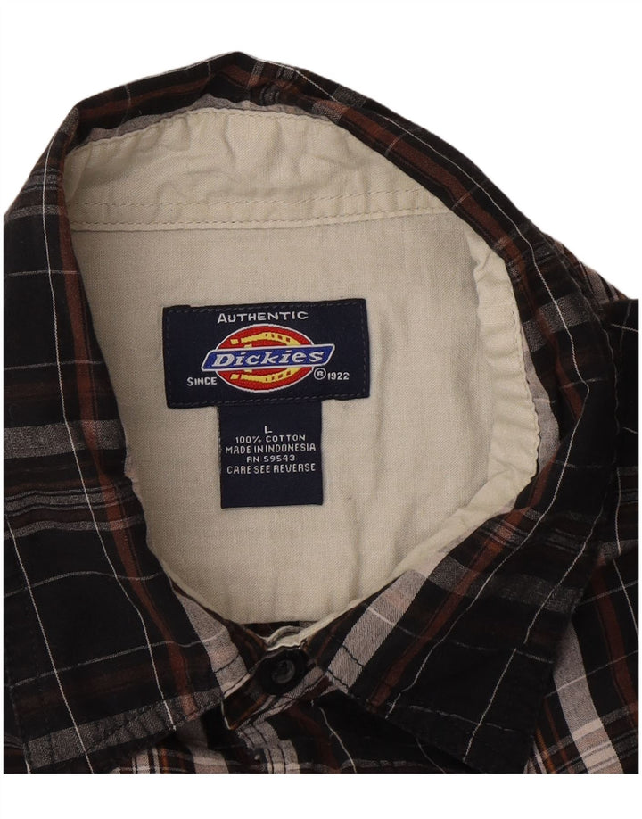 Dickies Herren-Kurzarmhemd, groß, schwarz, kariert, Baumwolle